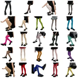 Women Socks E15E Women's Soft Stretch Semi Opaque Solid Coloured Footed Pantyhose Tights