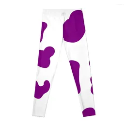 Active Pants Purple Cow Print Shirt Pattern T-shirts And Leggings Gym's Sportswear Legging Gym Womens