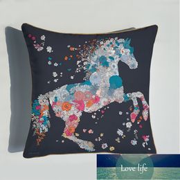 High-end European-Style Light Luxury Horse Style Double-Sided Printed Pillows Cushion Ktv Hotel Sofa Backrest Pillowcase