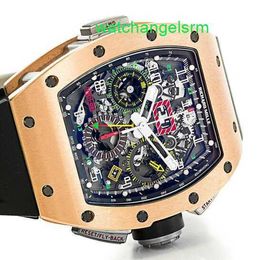 Classic RM Wrist Watch Chronograph RM11-02 Rose Gold Sports Machinery Hollow out Fashion Casual Time Luxury