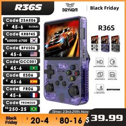 Cell Phone Earphones Open Source R36S Retro Handheld Video Game Console Linux System 3.5 Inch I Screen Portable Pocket Video Player R35S 64GB Games Q240321