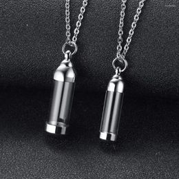 Chains Casual Can Open For Man Unisex Gift Stainless Steel Urn Necklace Hollow Tube Necklaces Ashes Cremation Memorial Pendants