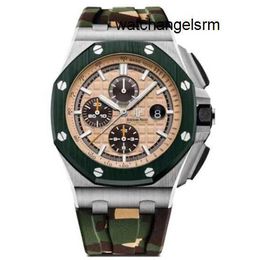 Business Fashion Wristwatch AP Wrist Watch Royal Oak Offshore Precision Steel 44mm Automatic Mechanical Mens Watch Red