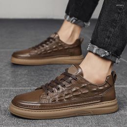 Casual Shoes Crocodile Pattern Handmade Leather Men Shoe Design Sneakers Man Loafers Moccasins Driving