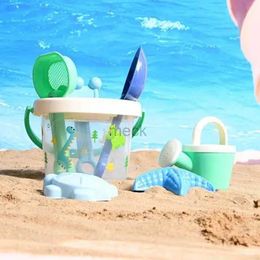 Sand Play Water Fun Childrens beach toy set baby playing with sand sand shovel and bucket tools cassia playing in the water seaside 240321