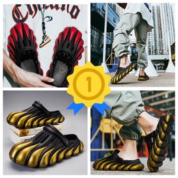 couple Dragon Hole Shoes with a Feet Feeling Thick Sole Sandals Summer Beach Toe Wrap GAI thick black Painted Five Claw lovers Trendy Hole Breathable fashion