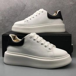 Casual Shoes European Style Wedding Dress Party Breathable Lace Up White Business Sneakers Thick Bottom Driving Walking Loafers V26