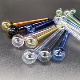 Pyrex Glass Oil Burner Pipe Colourful Smoking Pipes Tobcco Herb Oils Nails 4inch Length Great Tube Nail Tips VS Bong 11 LL