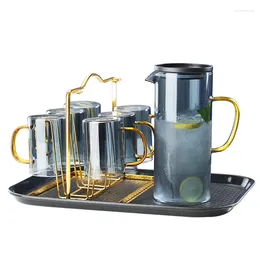 Water Bottles Thickened Glass Cold Kettle Creative Home With Lid Filtered Nordic Wind Heat Resistant Teapot Cup Set