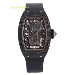 Moissanite Pilot Wristwatch RM Wrist Watch Series RM07-01 Carbon Fiber Titanium Metal Fashion Women's Watch