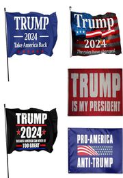 2024 Trump Flag 90150cm US Presidential Election Flag Polyester Material Trump 2024 Flags 5 Style DHL 1577534