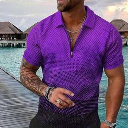 Herren Polos Mode 2024 Sommer Polo Kleidung Streetwear Casual Männer Print Shirt Kurzarm Tops