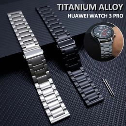 Watches Titanium Alloy Band for Samsung Watch5 40 44mm 3 45mm S3 Metal Bracelet for Huawei Watch 3 Pro Gt2 2e 16 18 20 22mm Strap