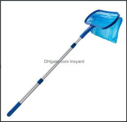 Pool Swimming Water Sports Outdoorspool Aessories 1Pc Fish Pond Clean Skimmer Net Pole Ponds Cleaning Debris Leaf Rake With Adju1444999