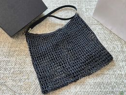 Women's luxury elegant straw Tote Tote Handbag Gold Standard summer new fashion shoulder bag YY2024 Beach