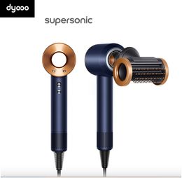 Luxury Hair Dryer Professional Salon Blow Comb Complete Styler Standing Super Ionic Hair care high quality dyooo Super sonic Hair Prussian blue DH15