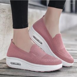 Casual Shoes Women Comfort Increase Flats Weave Breathable Hollow Out Zapatos De Mujer