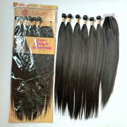 Pack Hot Sell Long Silk Straight Hair Bundles With Closure,High Quality Natural Colour 30 Inch Packet Hair Weaves STW 6PCS In One Lot