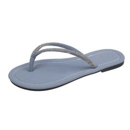 Slippers 2024 Summer New Fashion Women Rhinestones Casual Beach Flip Flops Open Toed Flat Female Zapatos De jer01W6LK H240322