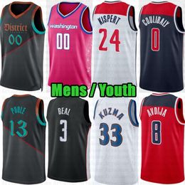 Custom Mens Youth 13 Poole Kyle Kuzma Basketball Jersey Washingtons Deni Avdija Wizard Corey Kispert Marvin Bagley III Tyus Jones Bilal Coulibaly Landry Shamet