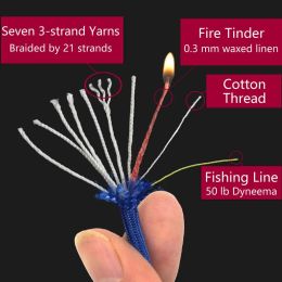Paracord Survival Paracord 550 Cord 100FT 10 Strands Fire Cord Fishing Cotton line Camping Outdoor Tactical Emergency Survival Bracelet