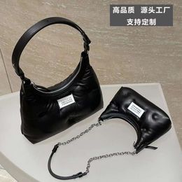 MM6 Majira Small Three Use Hobo Underarm Bag Womens Leather Crescent Bag Single Shoulder Oblique Cross Sponge Cloud Bag