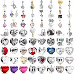 Loose Gemstones 925 Silvering Forever Love Heart Murano Charm Bead Fit Original Bracelet Trinket DIY Women Valentine's Day Jewelry