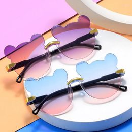 Sunglasses Bear Shaped for Children Summer Anti-uv UV400 Rimless Sun Glasses Transparent Fashion Cute Cartoon Outdoor 8088 8682 3092 3475