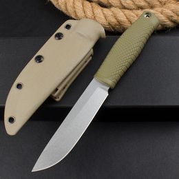 Top Quality H3887 High End Straight Knife 14C28N Stone Wash Blade Full Tang Kraton Handle Outdoor Camping Hiking Survival Knives with Kydex