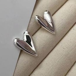 Stud Earrings 925 Silver Plated Heart For Women Girls Elegant Wedding Jewellery Pendientes Brincos E2424