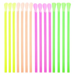 Disposable Cups Straws Smoothie 150PCS Colorful Snow Cone Spoon Large Wide- Mouthed ( Mixed Color ) Reusable Plastic Light Bulbs