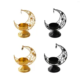 Candle Holders Moon Shaped Tea Light Holder Stand For Wedding Decor Reusable