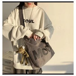 Bag Canvas Women Messenger Female Art Vintage Big Shoulder Satchels Harajuku Fashion Hip Hop Large Student Crossbody School