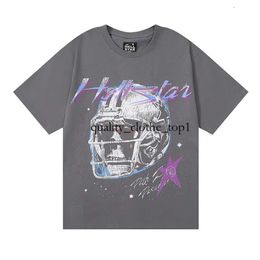 Summer New Fashion Hellstar Mens Woman T Shirt Graphic Tee Clothing All-match Clothes Hipster Washed Fabric Street Graffiti Letter Foil Print Vintage T Shirt 310