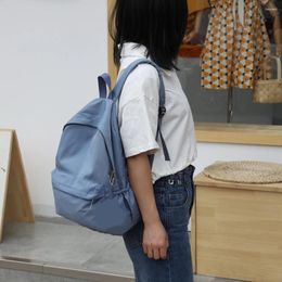 School Bags Nylon Women Backpack Preppy Style For Girls Students Solid Colour Cute Knapsack Rucksacks Mochila Children Schoolbag