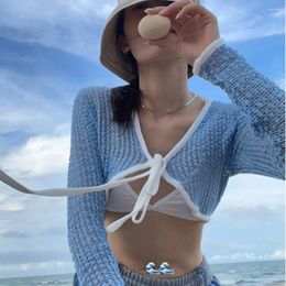 Scarves Sunscreen Tops Knit Cardigan Women Solid Colour Thin Coat Woman Simple Long Sleeve Smock Top Air-Conditioning Shirt