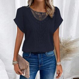 Women's Blouses Lightweight Women Tops Stylish Spring Summer T-shirt Collection O-neck Short Sleeve Pullover Solid Colour For Every