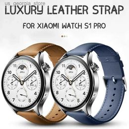 Watch Bands Original Leather Strap for Xiaomi S3 S1 Pro/S1 MI Color 2/S1 Active Cowhide Band for Universal 22MM Bracelet Accessories Y240321