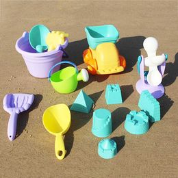 Sand Play Water Fun 15Pcs Summer Outdoor Game Tool Beach Sand Toys Soft Rubber Baby Beach Game Bucket Playset for Kids Water Set- Random Colour 24321