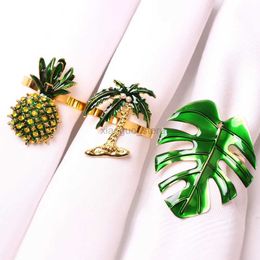 Towel Rings 6pcs Coconut Napkin Button Pineapple Napkin Ring Turtle Leaf Napkin Ring Paper Towel Ring Cloth Ring 240321