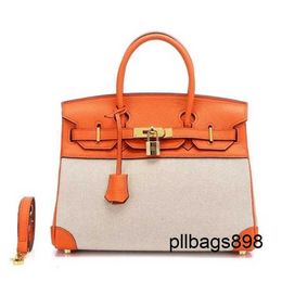 Totes Handbag 40cm Bag Hac 40 Handmade Top Quality Togo Leather Brand Handbag Bags with canvas hand shoulder BR40qq qq