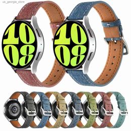 Watch Bands 20mm Denim band For Samsung Galaxy 6 5 4 40mm 44mm Band 4 6 Classic 43mm 47mm 42mm 46mm Active 2 Amazfit Bip Strap Y240321