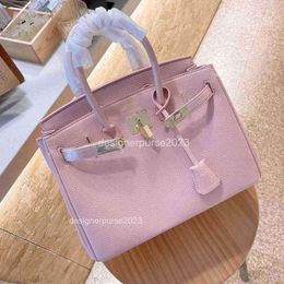 Tote rkinbir Bags Leather 2024 Bags Tote Designer Shoulder Cow Bag Ladies Handbag Large Pattern Lychee Light Pink Girl Fashion Soft Leathers High Quality To MW23