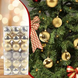 Christmas Decorations 36Pcs Ornaments Tree Shatterproof Balls Garland For Fireplace Mantel Year Navidad Pendant