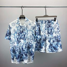23SS Mens Designers Tracksuit Set Luxury Classic Fashion Hawaiian Shirts Tracksuits Pineapple Print Shorts Short Shirt Short Sleeve Suit #025