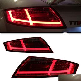 Car Tail Lights Parts Rear Lamp Streamer Turn Signal Indicator Brake Reverse Parking Running Light For Tt Led 06-14 Taillight Drop Del Otiwq