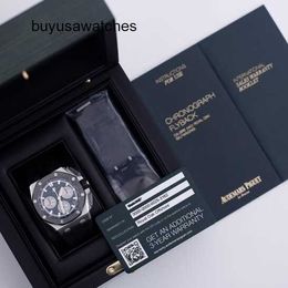 Minimalist Elegant AP Wrist Watch Epic Royal Oak 26420SO Black Plate Chronograph Mens Fine Steel Automatic Machinery Swiss Famous Luxury Date Display Diameter Time