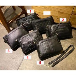 Shoulder Bags Flower Snake Skin Embossed Bag Natural Cowhide Fashion Messenger Women Genuine Leather Crossbody D325