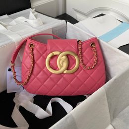 Top designer shoulder bag, 10A sheepskin style flap, luxurious handbag, women's fashionable grid line wallet, double letter high waisted square striped box, sent to FedEx