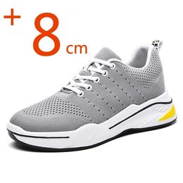 YEINSHAARS Men Heightening Shoes Elevator Shoes Height Increase Shoes for Men Casual Height Shoes Insole 8CM Black Shoes 240312